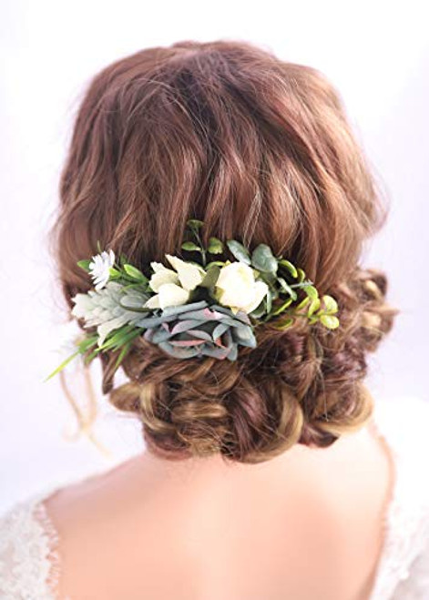 Kercisbeauty Dusty Blue Wedding Floral Hair Comb Navy Blue Headband for Brides Garden Wedding Bridal Bridesmaide Headpiece Girl Prom Hair Dress Kercisbeauty Dusty Blue Wedding Floral Hair Comb Navy Blue Headband for Brides Garden Wedding Bridal Bridesmaide Headpiece Girl Prom Hair Dress