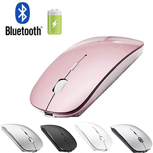 Rechargeable Bluetooth Mouse for Mac Laptop Wireless Bluetooth Mouse for MacBook Pro MacBook Air Windows Notebook MacBook (Rose Gold)