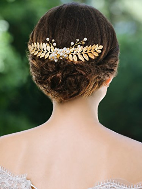 Yean Wedding Hair Comb Gold Leaf Hair Comb Rhinestones Bridal Leaves Hair Clips Hair Accessories for Bride and Bridesmaids Yean Wedding Hair Comb Gold Leaf Hair Comb Rhinestones Bridal Leaves Hair Clips Hair Accessories for Bride and Bridesmaids