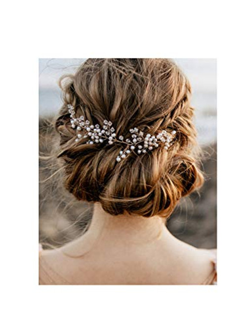 fxmimior Bridal Wedding Headpiece Hair Vine Crystals Rhinestone Headband Tiara Wedding Party Evening Hair Accessory (silver)