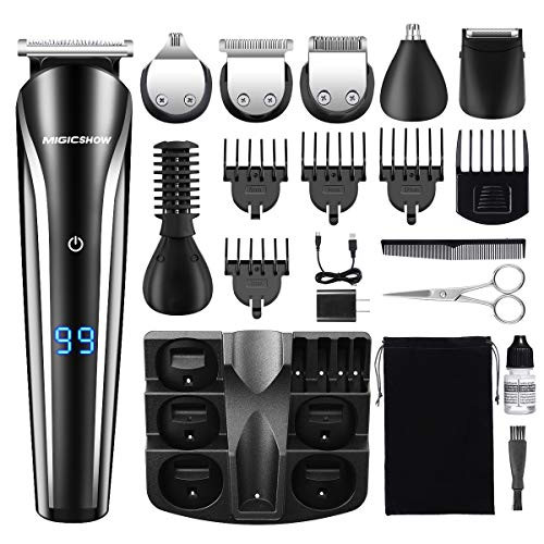 Beard Trimmer for Men, MIGICSHOW Cordless Hair Trimmer 11 in 1 Mustache Trimmer Hair Clippers Waterproof Multi-functional Grooming Kit for Nose Ear Body Groomer with LED Display USB Rechargeable Beard Trimmer for Men, MIGICSHOW Cordless Hair Trimmer 11 in 1 Mustache Trimmer Hair Clippers Waterproof Multi-functional Grooming Kit for Nose Ear Body Groomer with LED Display USB Rechargeable