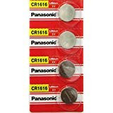 Panasonic CR1616 3V Coin Cell Lithium Battery, Retail Pack of 4