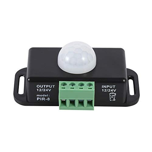 Garosa Motion Sensor Switch DC 12V/24V LED Infrared PIR Body Detector Switches Automatic Lighting Bulbs Dimmer for Home Security