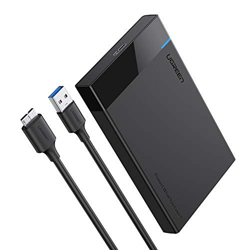 UGREEN 2.5" Hard Drive Enclosure, USB 3.0 to SATA III for 2.5 Inch SSD & HDD 9.5mm 7mm External Hard Drive Case Support Max 6TB with UASP Compatiable for WD, Seagate, Toshiba, Samsung, Hitachi UGREEN 2.5" Hard Drive Enclosure, USB 3.0 to SATA III for 2.5 Inch SSD & HDD 9.5mm 7mm External Hard Drive Case Support Max 6TB with UASP Compatiable for WD, Seagate, Toshiba, Samsung, Hitachi