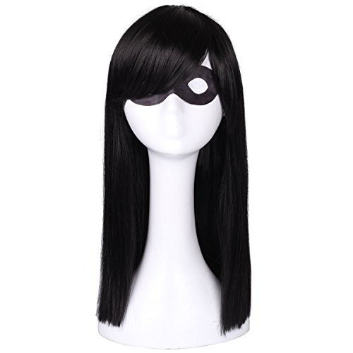 ColorGround Kids Long Straight Black Natural Cosplay Wig
