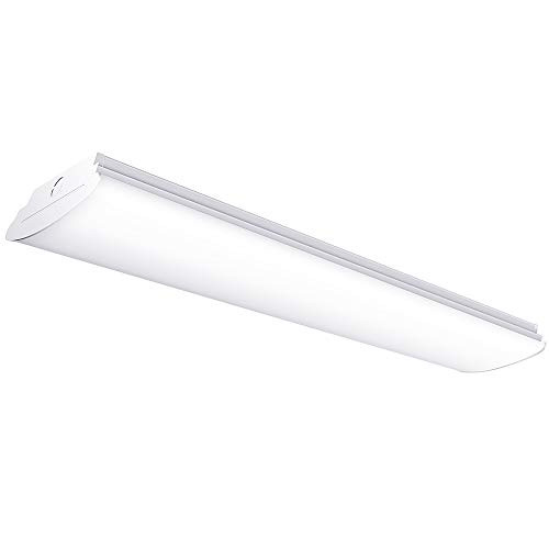 AntLux 4FT LED Wraparound Light Fixtures 4800LM, 4000K Neutral White 4 Foot LED Light, 40W(100W Eqv.) Flush Mount Integrated Linear Ceiling Garage Shop Lights for Laundry Room, Fluorescent Replacement