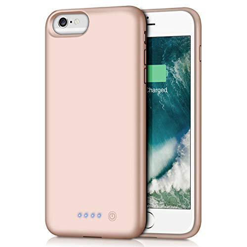 Battery Case for iPhone 8plus/7plus/6 Plus/6s Plus, Upgraded [8500mAh] Protective Portable Charging Case Rechargeable Extended Battery Pack for Apple iPhone 8plus/7plus/6 Plus/6s Plus(5.5') - Pink