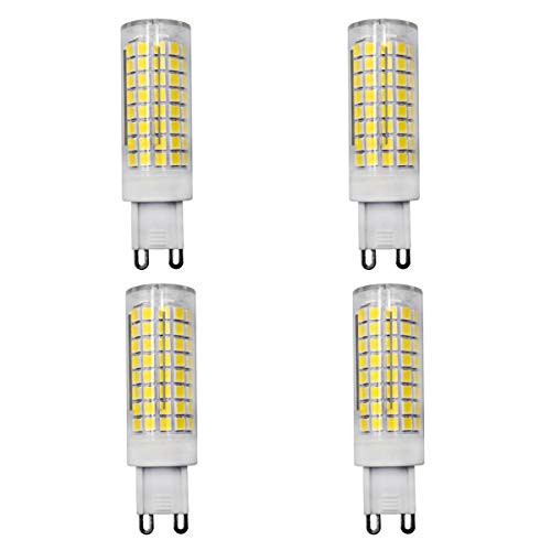 G9 LED Light Bulbs, Dimmable G9 Base, 7W Equivalent 75W 100W Halogen, 850LM, Daylight White 6000K, AC 120V, G9 Bin-pin Base, G9 Bulbs for Home Lighting (Pack of 4)
