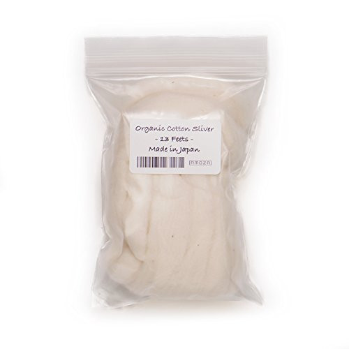 Japanese Organic Cotton Sliver 13 Feets 100% Organic Unbleached [Made in Japan] (1 Pack)