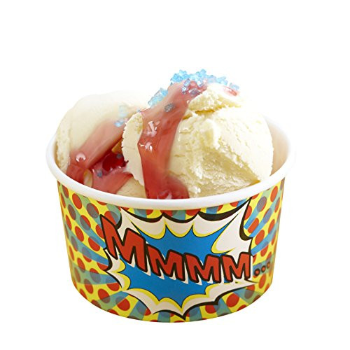 Ginger Ray Pop Art Superhero Ice Cream/Treat Tubs (8 Pack), Mixed