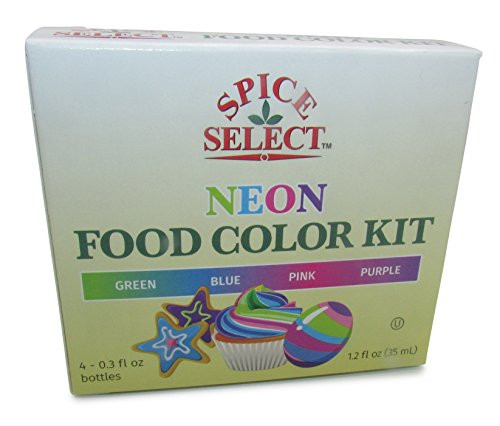 Spice Select Neon Food Colors Blue Green Pink Purple 1.2 Oz