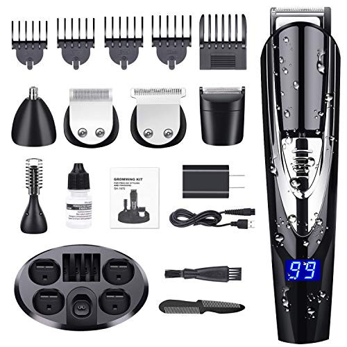 Beard Trimmer for Men, ALLFU Cordless Mustache Trimmer Waterproof Hair Trimmer Clippers Body groomer Trimmer 10 in 1 Electric Grooming Kit for Nose Ear Facial Hair Precision Trimmer USB Rechargeable Beard Trimmer for Men, ALLFU Cordless Mustache Trimmer Waterproof Hair Trimmer Clippers Body groomer Trimmer 10 in 1 Electric Grooming Kit for Nose Ear Facial Hair Precision Trimmer USB Rechargeable