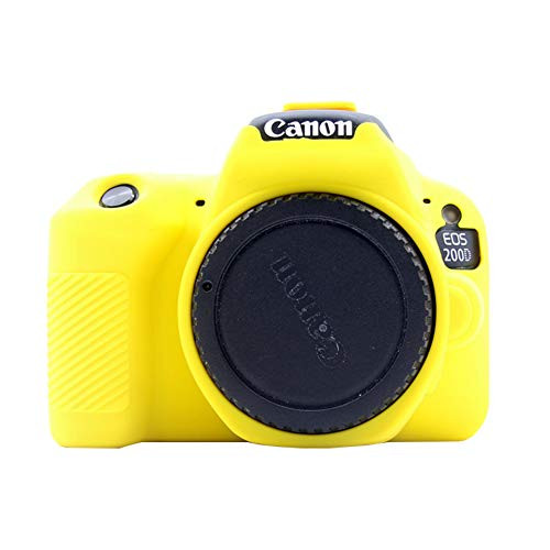 Easy Hood Case for Canon EOS Rebel SL2 SL3, Anti-Scratch Soft Silicone Housing Protective Cover Protector Skin for Canon EOS 200D Rebel SL2 / EOS 200D II Rebel SL3 Digital Camera (Yellow)