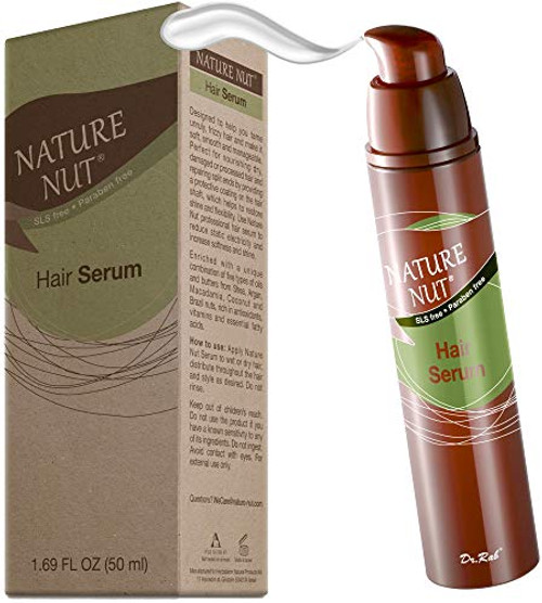 Nature Nut Hair Serum Moisturizer for Frizzy Hair - Anti Frizz Hair Gloss Serum Split End Repair Treatment for Dry Damaged Hair with 5 Nut Hydration Formula Nature Nut Hair Serum Moisturizer for Frizzy Hair - Anti Frizz Hair Gloss Serum Split End Repair Treatment for Dry Damaged Hair with 5 Nut Hydration Formula