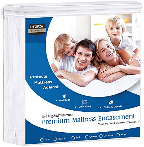 Utopia Bedding Premium Zippered Waterproof Mattress Encasement - Zipper Opening Protector - Fits 15 Inches Deep - Bed Bug Proof (California King)