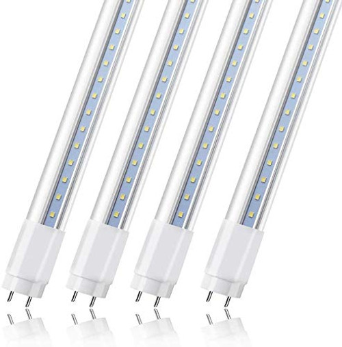 Romwish 4ft T8 LED Tube Light, 18W(40W Equivalent), 2000LM, Dual-End Powered, Ballast Bypass, 6000K Cool White, Clear Cover, 360 Degrees Glowing, F48T8/T12 Fluorescent Bulb Replacement - 4 Pack Romwish 4ft T8 LED Tube Light, 18W(40W Equivalent), 2000LM, Dual-End Powered, Ballast Bypass, 6000K Cool White, Clear Cover, 360 Degrees Glowing, F48T8/T12 Fluorescent Bulb Replacement - 4 Pack