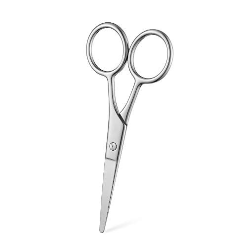 Beard Scissors, Stainless Steel Scissors for Beard, Mustache, Eyebrow, Nose Hair by HAWATOUR