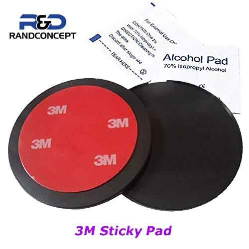 Randconcept Dashboard Pad Mounting Disk for Suction Cup Phone Mount & Garmin GPS Suction Mount Sat Nav Dash Cam Holder Stick On Universal Dash Mount Pad w/3M Adhesive 2.76" Wide 70mm Diameter 2 Pcs