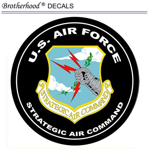 United States Air Force Strategic Air Command Insignia Navy Marines Army Military Emblem Vintage Signs Reproduction Pack of Two Vinyl Decals for Laptop Water Bottle (Pack of Two 6" Decals)