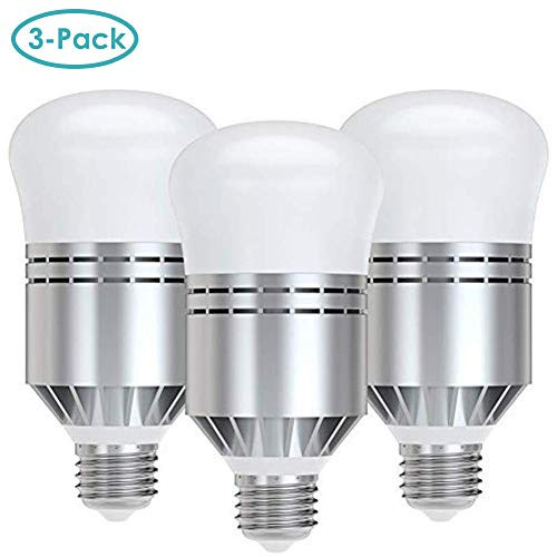 Dusk to Dawn Light Bulb, Haofy 12W (100W Equivalent) Smart Sensor LED Light Bulb, E26/E27 Built-in Photo Sensor Detection Porch Light Outdoor/Indoor Lamp for Porch Patio Garage Basement, 3 Pack
