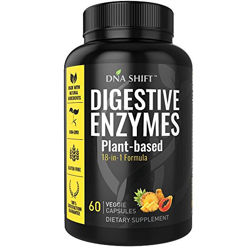 Digestive Enzymes 18-in-1 Natural proteolytic Enzyme Supplements with protease amylase & lipase - Gluten and Lactose Digestion - Best for Bloating Constipation Gas Relief | Essential Papaya