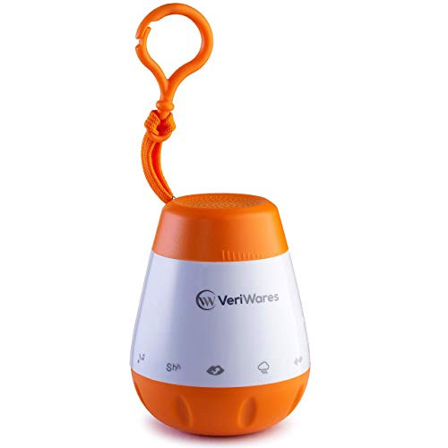 Baby White Noise Sound Machine  Portable Baby Sleep Soother with Voice Sensor & Built-In Battery  USB Charging Sleep Sound Machine  Includes 6 Soothing Sounds for Children