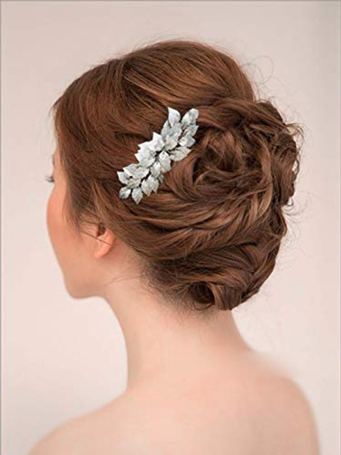Yean Bride Wedding Hair Comb Leaves Bridal Hair Comb Accessories for Bride and Bridesmaid (Silver) Yean Bride Wedding Hair Comb Leaves Bridal Hair Comb Accessories for Bride and Bridesmaid (Silver)