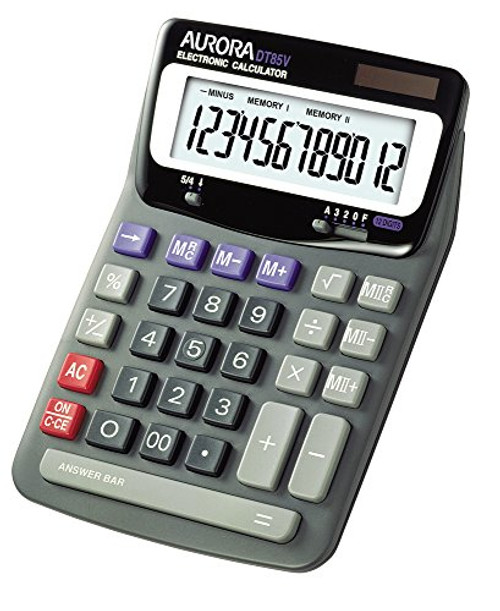 DT85V Compact Desktop Calculator, 12-Digit LCD