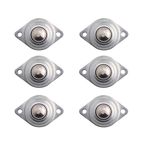 5/8" Ball Transfer Bearing Roller Conveyor Roller, Ball Casters Small Steel Ball Flange Bearing Swivel Screw Mounted Round Ball Transfer Units Load 33lbs, Pack of 6