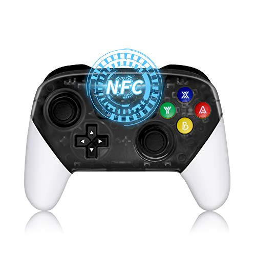 SINGLAND Wireless Controller for Nintendo Switch with NFC Function,Switch Gamepad with Dual Shock Vibration Motor Gyro 6-axis Sensing Turbo Function Remote Joystick for Nintendo Switch and PC (White)