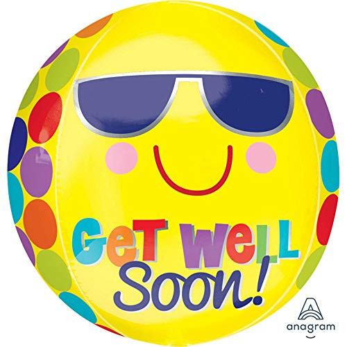 Anagram International Bright Sunny Get Well Soon Orbz Party Balloon, 16", Multicolor Anagram International Bright Sunny Get Well Soon Orbz Party Balloon, 16", Multicolor
