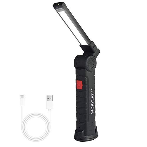 LED Work Light, COB Rechargeable Work Light, 5 Modes Bright, Magnetic Base 360°Rotate, LED Flashlight, Inspection Light, for Car Repair, Household, and Emergency Use. LED Work Light, COB Rechargeable Work Light, 5 Modes Bright, Magnetic Base 360°Rotate, LED Flashlight, Inspection Light, for Car Repair, Household, and Emergency Use.