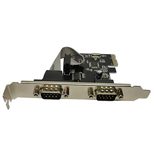 shinedisk 2 Port PCIe Serial Expansion Card, PCI Express 1.0 x 1 to Industrial DB9 COM RS232 Converter Adapter Controller for Desktop PC (Will Also Work on PCI-E x4, x8, x16 Slot)