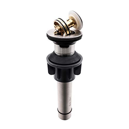 Bathroom Vessel Sink Drain, Pop Up Drain Stopper with Overflow, Sink Drain Assembly with Detachable Anti-Clog Drain Strainer, Brushed Nickel, 304 Stainless Steel