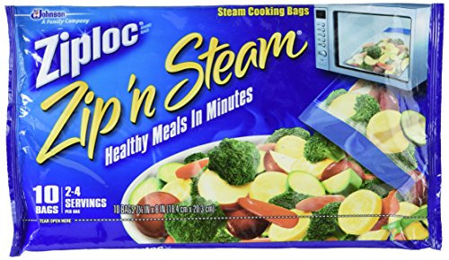 Ziploc Zip'N Steam Cooking Bags, Medium-10 ct