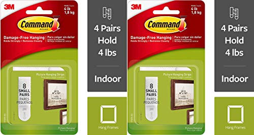 Command Strips 17205 Small Command Picture Hanging Strips 8 Count