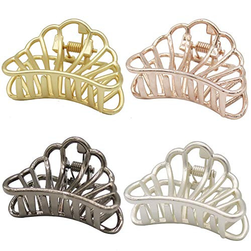 4 Pcs Metal Hair Claw Clips Gold Hair Catch Barrette Banana Clips Jaw Clamp for Women Girls Hairpins Thick Hair 4 Pcs Metal Hair Claw Clips Gold Hair Catch Barrette Banana Clips Jaw Clamp for Women Girls Hairpins Thick Hair