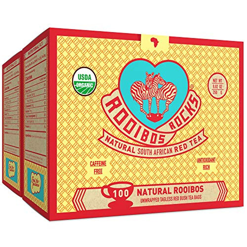 Rooibos Tea Immune Support Teabags - 200 USDA Organic Non GMO Naturally Caffeine Free South African Red Bush Herbal Tea Bags By Rooibos Rocks - Feel the Goodness and boost your immunity Rooibos Tea Immune Support Teabags - 200 USDA Organic Non GMO Naturally Caffeine Free South African Red Bush Herbal Tea Bags By Rooibos Rocks - Feel the Goodness and boost your immunity
