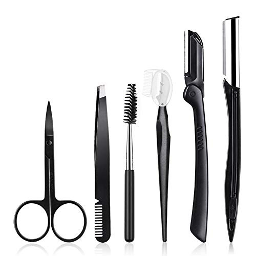 Eyebrow Kit 6 in 1-Eyebrow Scissors, Eyebrow Razor, Eyebrow Brush, Tweezers, Eyebrow Trimmer, Eyebrow Grooming Comb Eyebrow with Storage Bag for Women Stainless Steel Eyebrow Tool Makeup Eyebrow Kit 6 in 1-Eyebrow Scissors, Eyebrow Razor, Eyebrow Brush, Tweezers, Eyebrow Trimmer, Eyebrow Grooming Comb Eyebrow with Storage Bag for Women Stainless Steel Eyebrow Tool Makeup