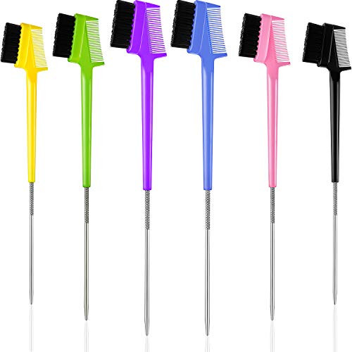 6 Pieces Hair Edge Brush Double Sided Control Hair Comb Hair Edge Brush Comb for Hair or Eyebrow