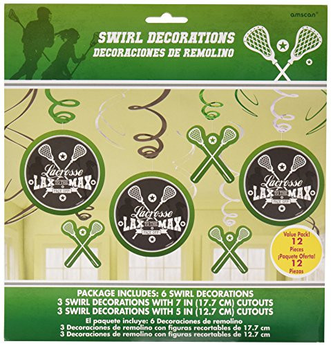 Amscan 671577 Crosse Check Value Pack Swirl Decorations, Multi Color