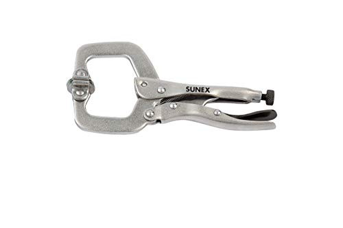 6" Locking C-Clamp W/Swivel Pads, Max. Open2-1/8", Throat 1-