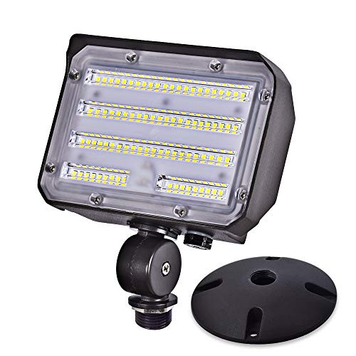 60W LED Flood Light with Knuckle, SZGMJIA Outdoor Security Fixture Dusk-to-Dawn Photocell 5000K 7,800lm(300W Equivalent) 5-Year Warranty Waterproof with Base for Wall Mount for Entrance Garden Yards 60W LED Flood Light with Knuckle, SZGMJIA Outdoor Security Fixture Dusk-to-Dawn Photocell 5000K 7,800lm(300W Equivalent) 5-Year Warranty Waterproof with Base for Wall Mount for Entrance Garden Yards