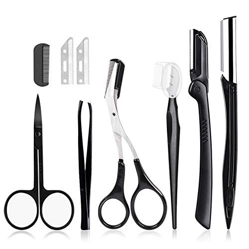 Eyebrow Kit 8 in 1, Stainless Steel Eyebrow Scissors, Eyebrow Razor, Eyebrow Eyelash Trimmer, Shaver, Tweezers, Eyebrow Comb, Eyebrow Brush, Eyebrow Grooming Beauty Eyebrow Set for women and wen Eyebrow Kit 8 in 1, Stainless Steel Eyebrow Scissors, Eyebrow Razor, Eyebrow Eyelash Trimmer, Shaver, Tweezers, Eyebrow Comb, Eyebrow Brush, Eyebrow Grooming Beauty Eyebrow Set for women and wen