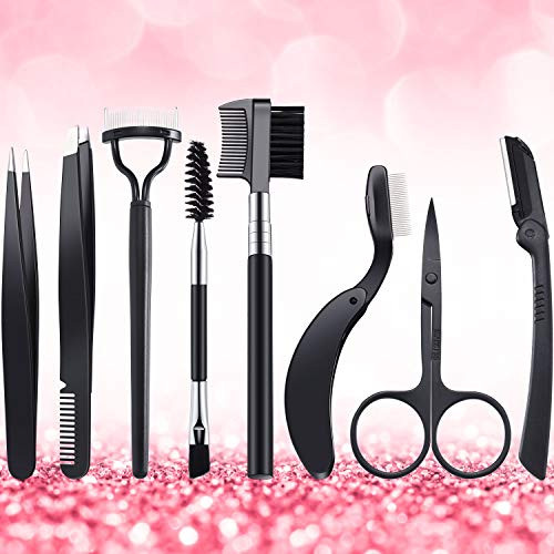 8 in 1 Eyebrow Grooming Set, Stainless Steel Eyebrow Scissors Professional Eyebrow Tweezers Scissors Razors Duo Eyebrow Brush Eyebrow Comb Eyelashes Grooming Brush Eyebrow Applicator Tool for Women 8 in 1 Eyebrow Grooming Set, Stainless Steel Eyebrow Scissors Professional Eyebrow Tweezers Scissors Razors Duo Eyebrow Brush Eyebrow Comb Eyelashes Grooming Brush Eyebrow Applicator Tool for Women
