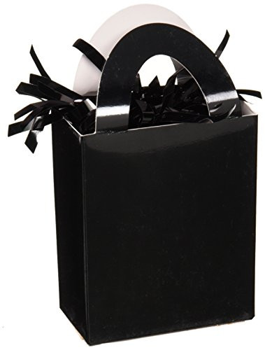 amscan Mini Tote Balloon Weight | Jet Black | Party Decor | 12 Ct.
