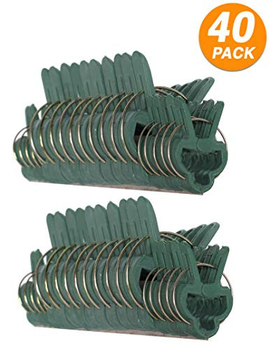 Ram-Pro 40 Piece Green Gentle Gardening Plant & Flower Lever Loop Gripper Clips, Tool for Supporting or Straightening Plant Stems, Stalks, and Vines
