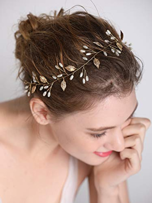 fxmimior Wedding Bridal Vintage Leaf Headband Headpiece Tiara Bride Hair Accessories (gold) fxmimior Wedding Bridal Vintage Leaf Headband Headpiece Tiara Bride Hair Accessories (gold)