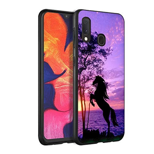 Galaxy A20 Case, Galaxy A30 Case, BWOOLL Slim Anti-Scratch Flexible Shock Absorbent Silicone Protective Case Cover for Samsung Galaxy A20 / A30 (2019) - Horse in The Sunset