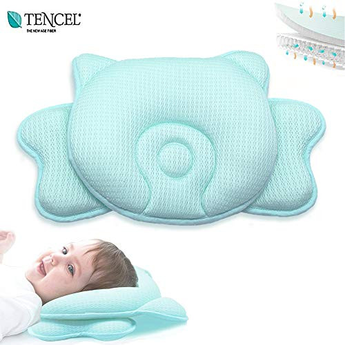 COALA HOLA Baby Head Shaping Pillow for Sleeping, Breathable 3D Air Mesh Infant Pillow for Flat Head Syndrome Prevention, Head & Neck Support for Newborn